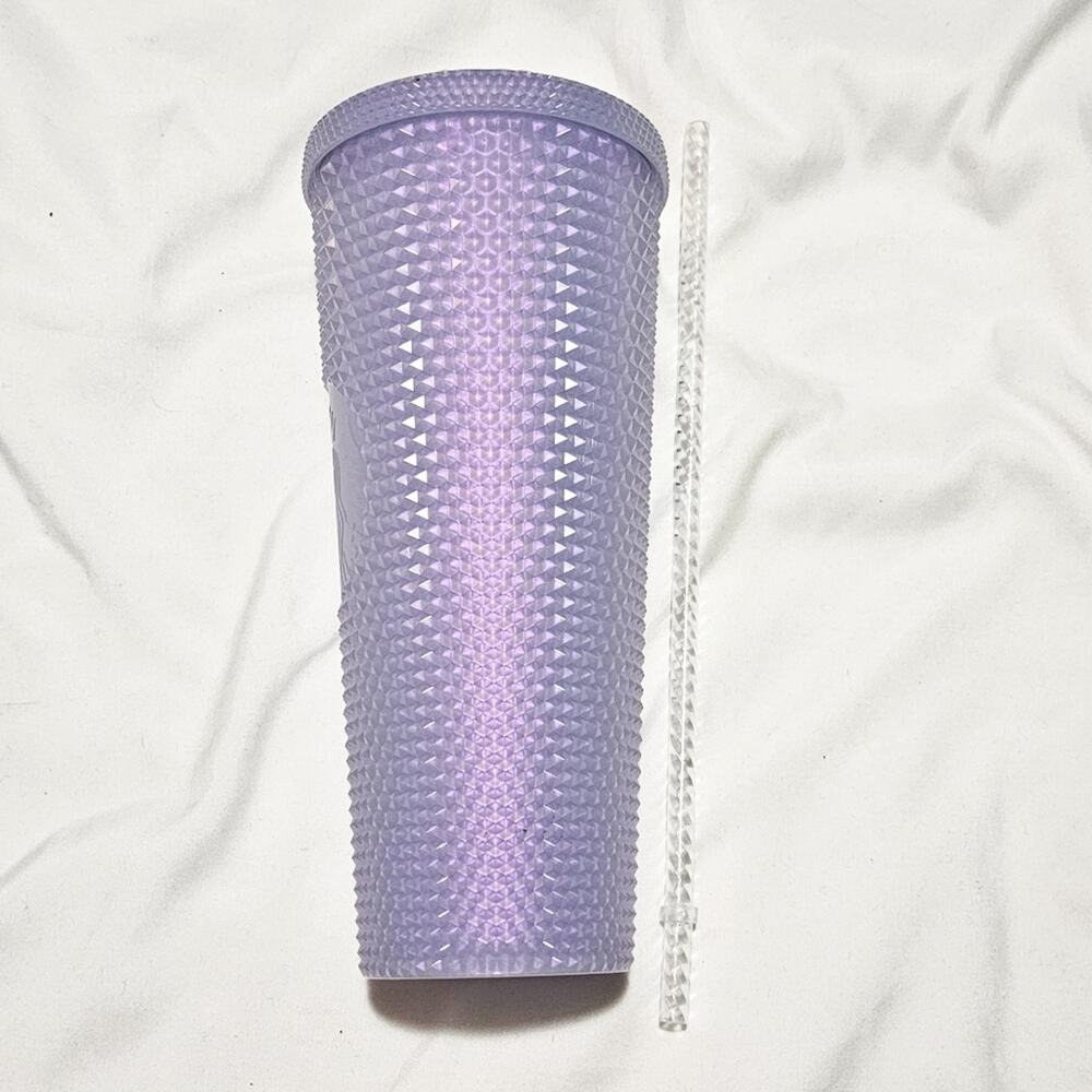 Starbucks New RARE Icy Lilac Iridescent Holiday 2021 Studded 24 oz Venti tumbler - Picture 4 of 12